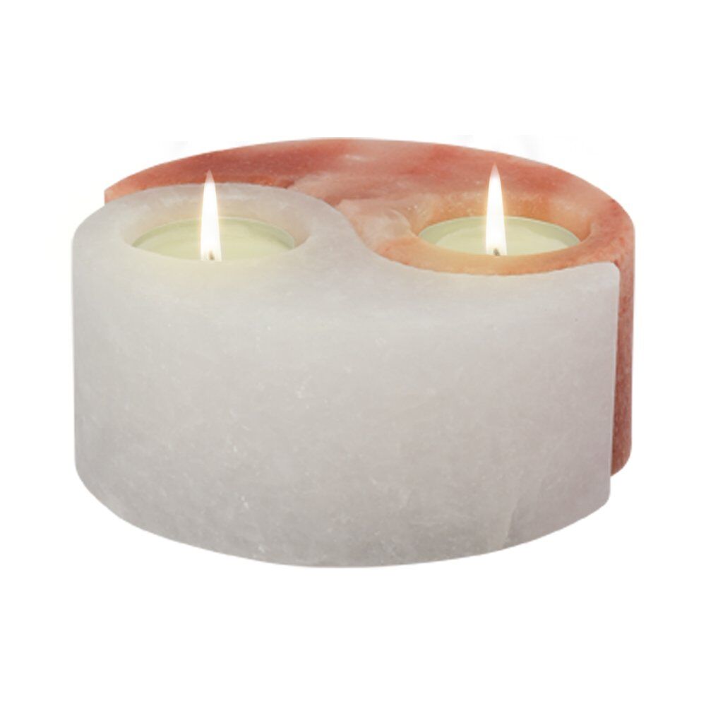 Himalaya Salt Dreams Theelichthouder Himalaya Zout Rond - 13.5 Cm Doorsnede - Oranje